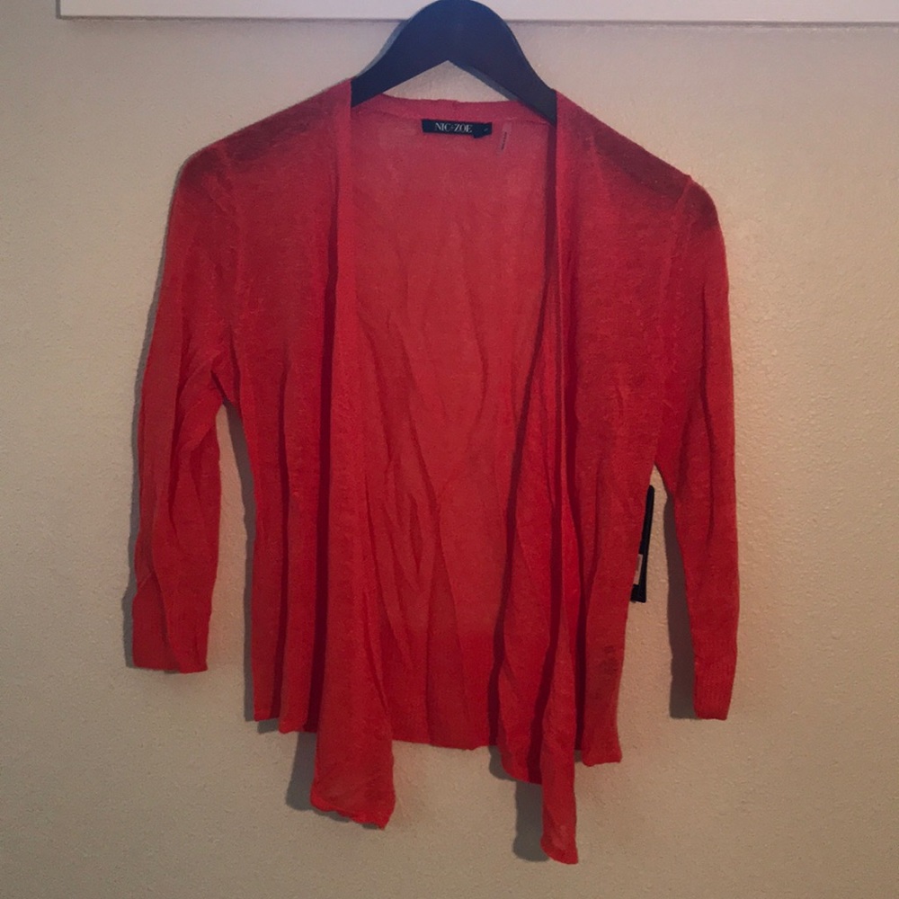 light gauze coral cardigan